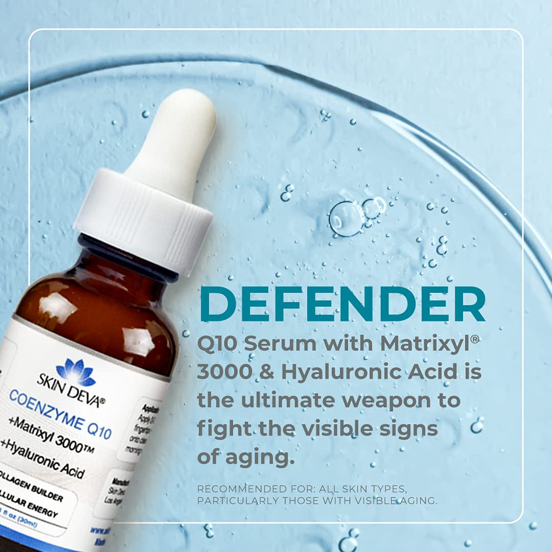 SKIN DEVA COENZYME Q10 + Matrixyl 3000™ + Hyaluronic Acid – 30ml | Anti-Aging & Hydrating Serum for Radiant, Youthful Skin