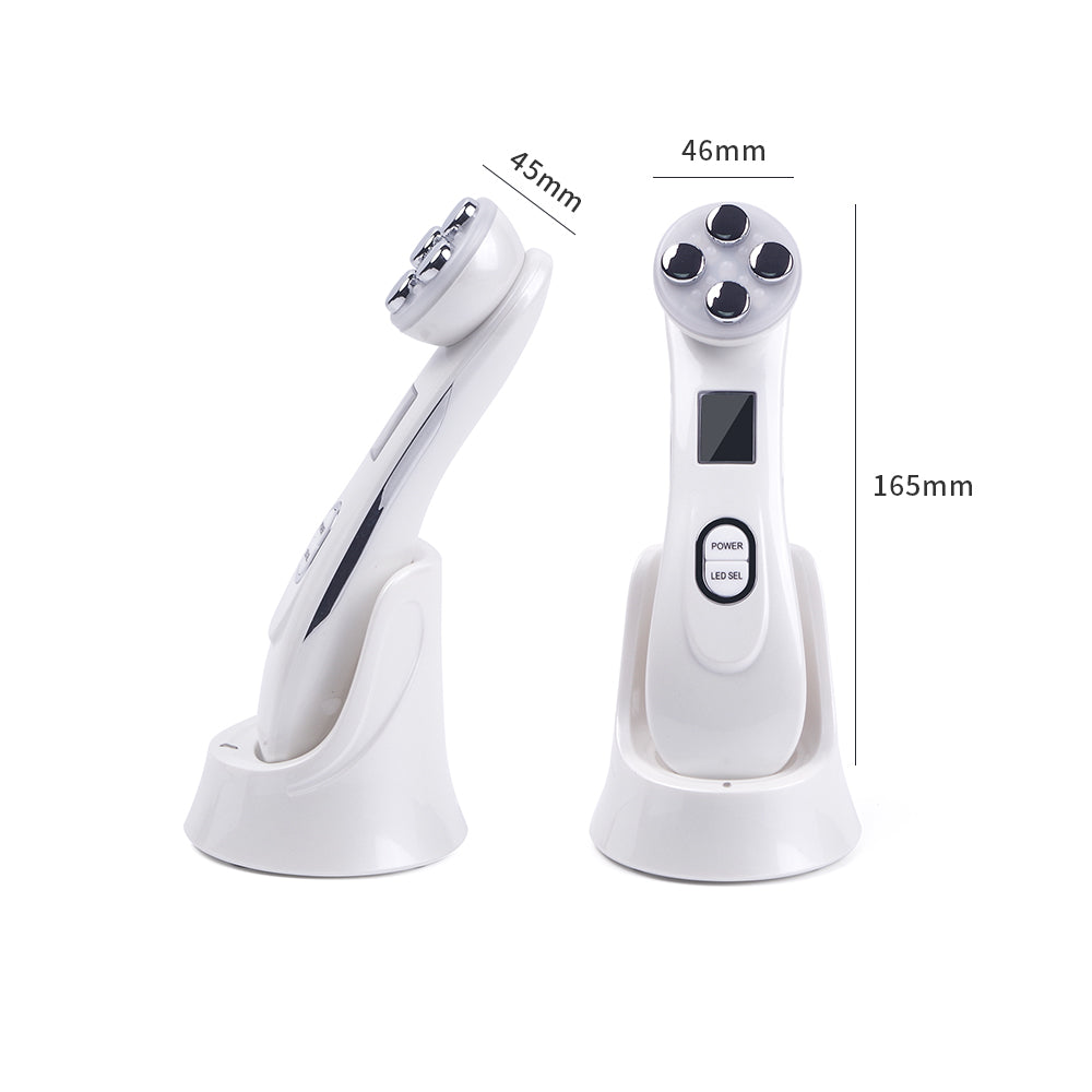 5-in-1 LED Light Therapy Facial Device – USB Rechargeable Skin Rejuvenation & Firming Beauty Tool for Wrinkles, Acne & Pigmentation