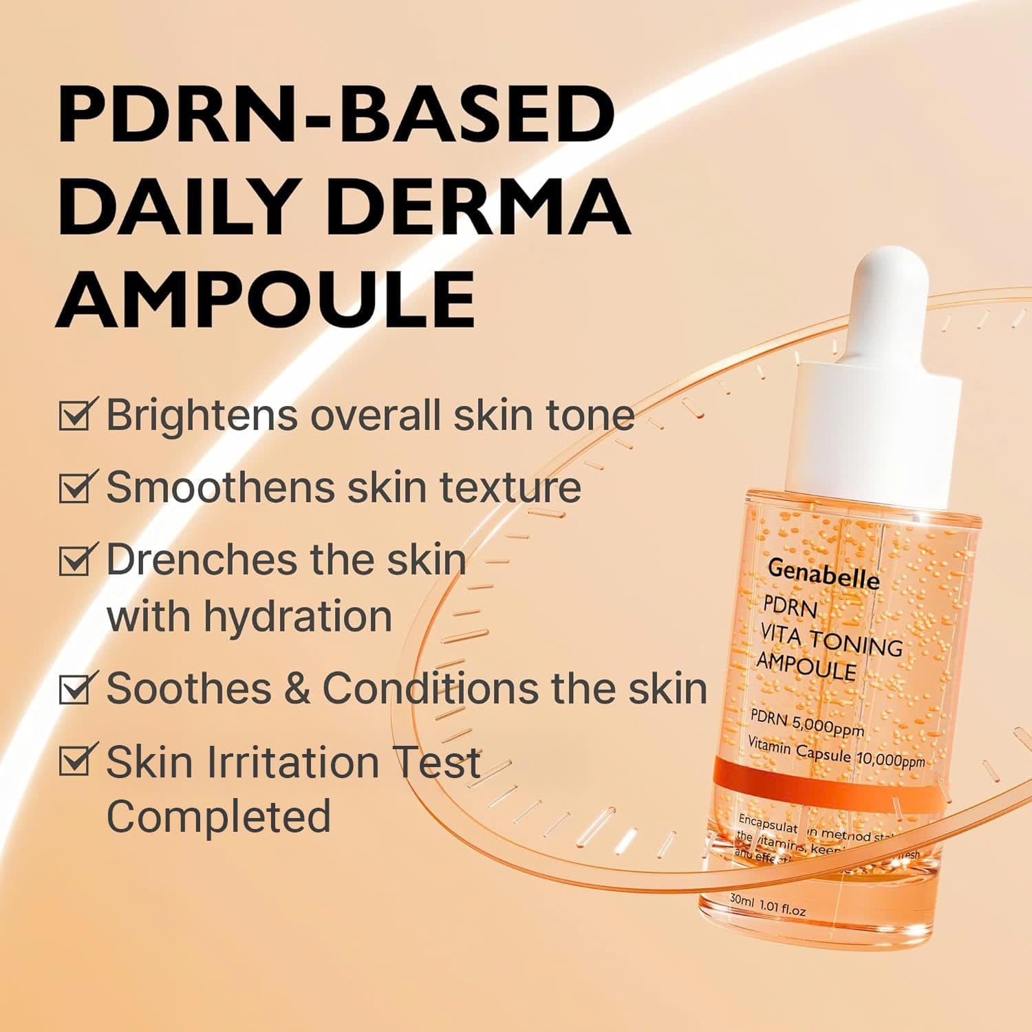 Genabelle PDRN Vita Toning Ampoule – 70ml (Jumbo Size) | Brightening, Hydrating & Firming Serum