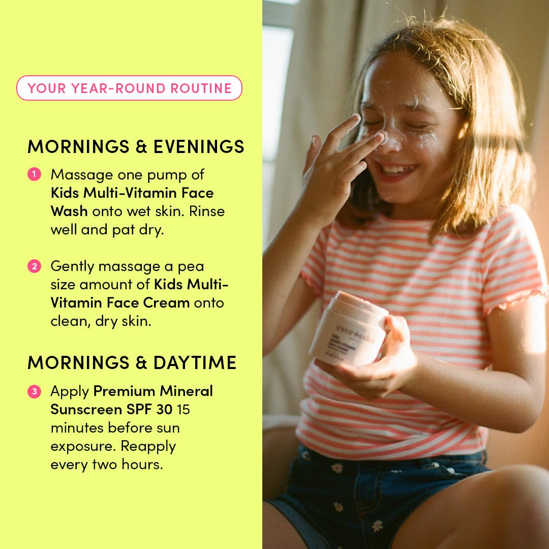 Evereden Kids Daily 1-2-3 Routine Bundle – Peach Scent (3-Step Set) | Clean, Vegan Skincare for Kids with SPF 30 Protection