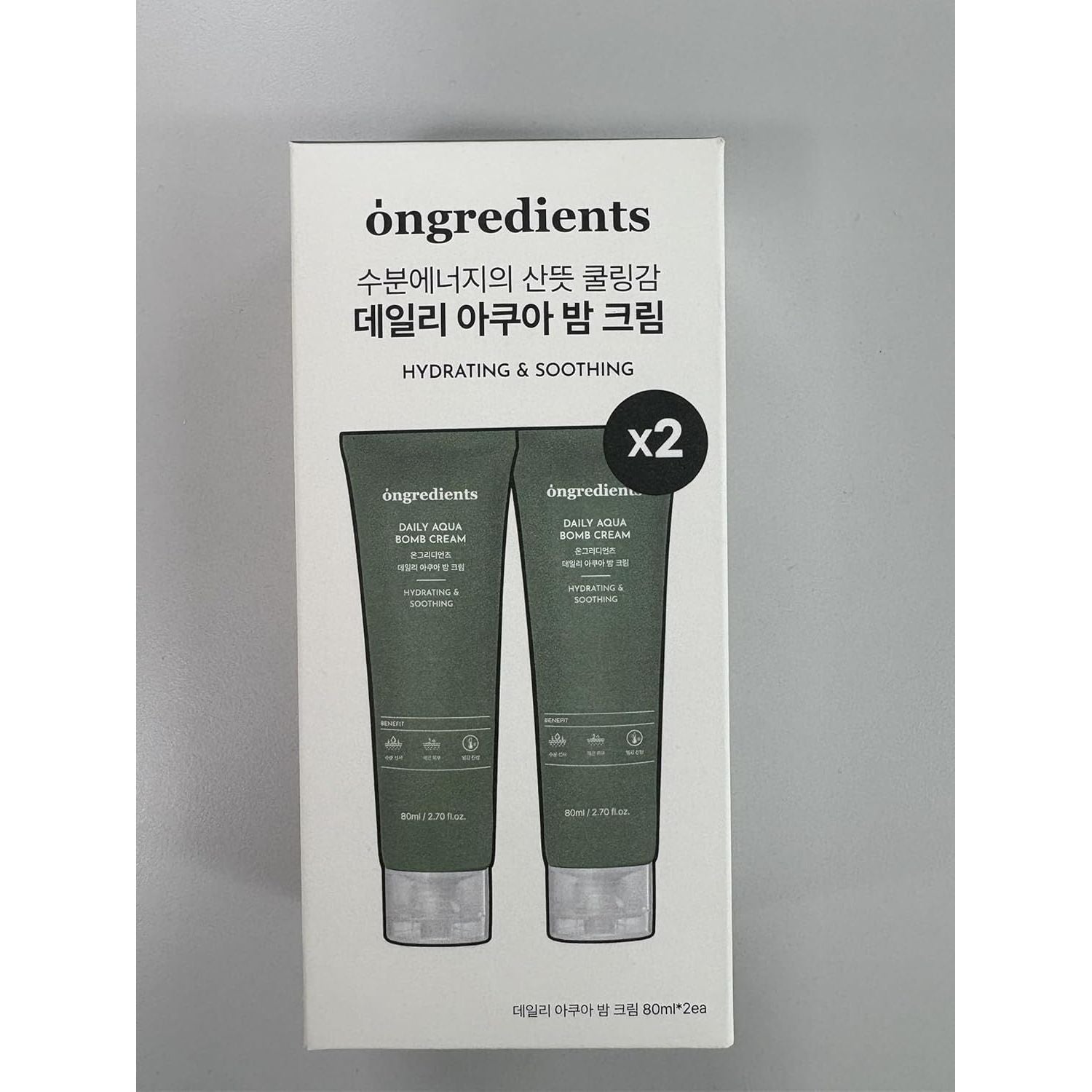 ONGREDIENTS Daily Aqua Bomb Cream – 80ml | Cooling Hydration & Green Tea Infusion