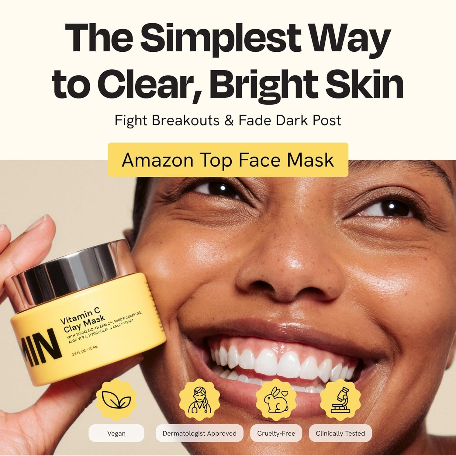 Gleamin Vitamin C Clay Mask – 75ml | Brightening & Dark Spot Treatment