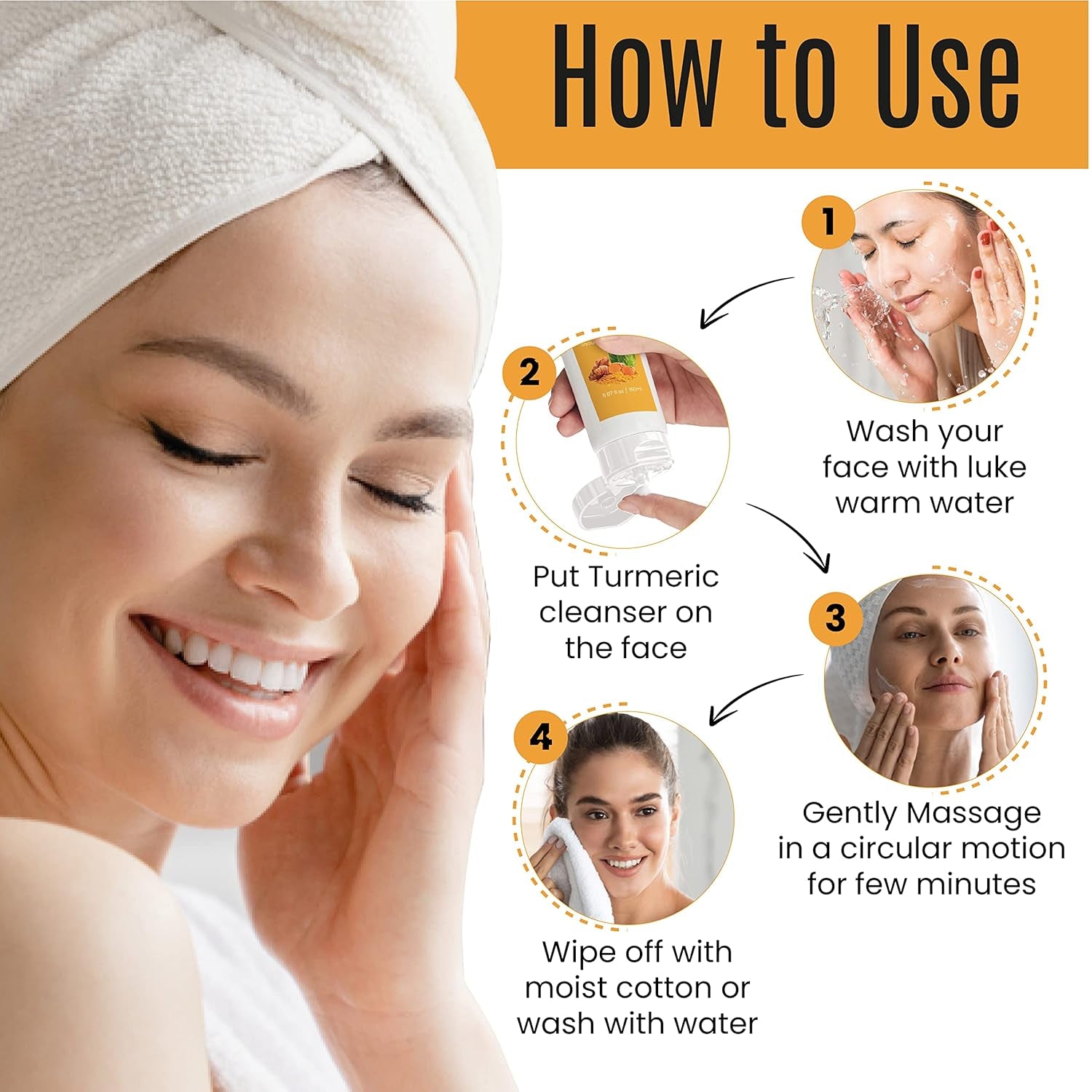 DERMAXGEN Turmeric Cleanser – 150ml | Brightening Face Wash for Acne, Dark Spots & Uneven Tone