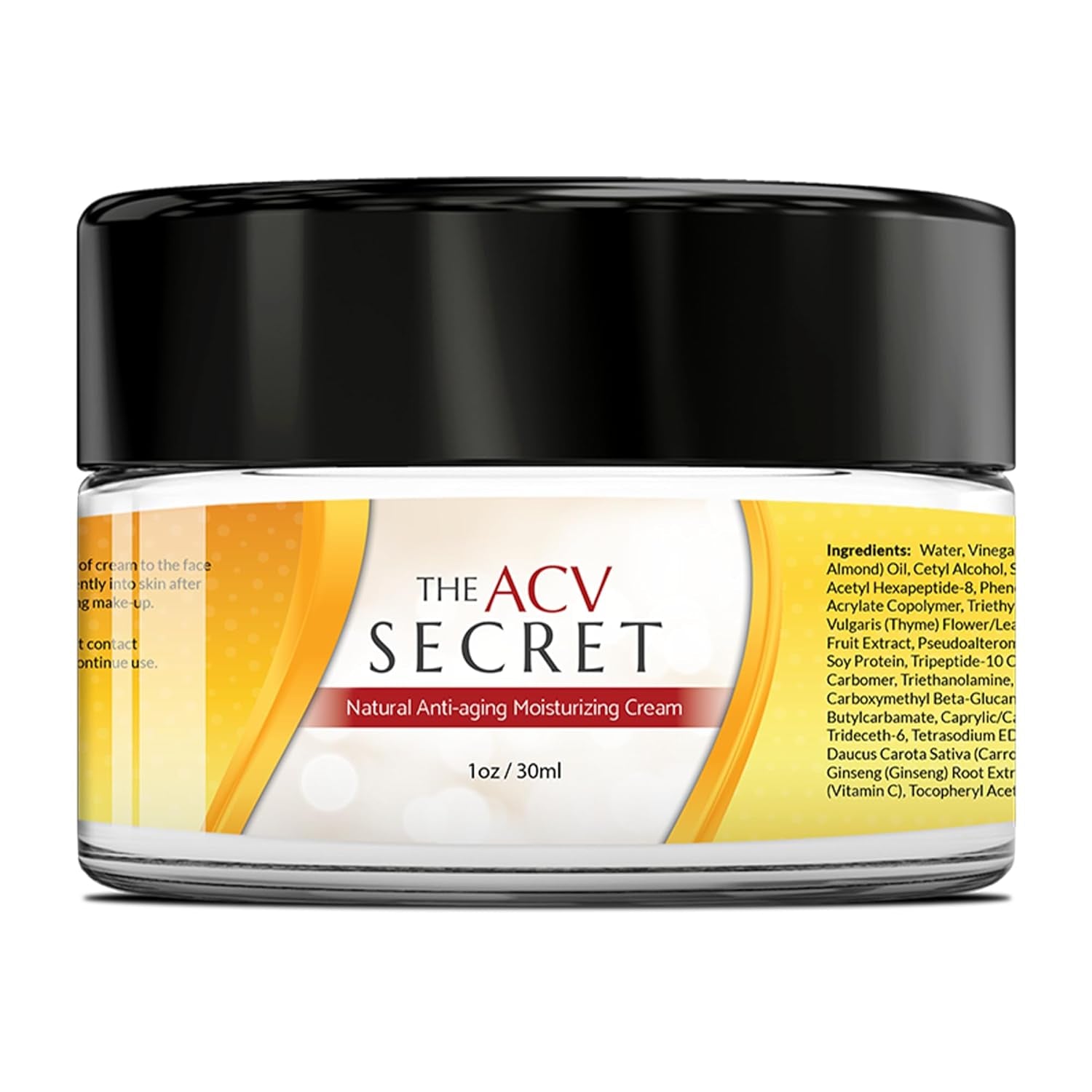 the ACV Secret Skin Moisturizer - Hydrating Cream with Apple Cider Vinegar, Hyaluronic Acid, Castor Oil, and More - Protect and Restore Skin - Physician Formulated - 30 Ml