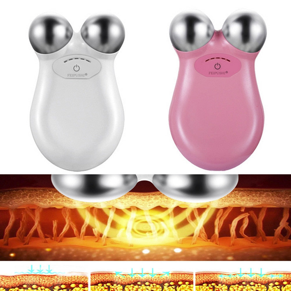 Mini Microcurrent Facial Massager – USB Rechargeable Wrinkle Remover & Skin Tightening Device for Anti-Aging, Puffiness & Dark Circles