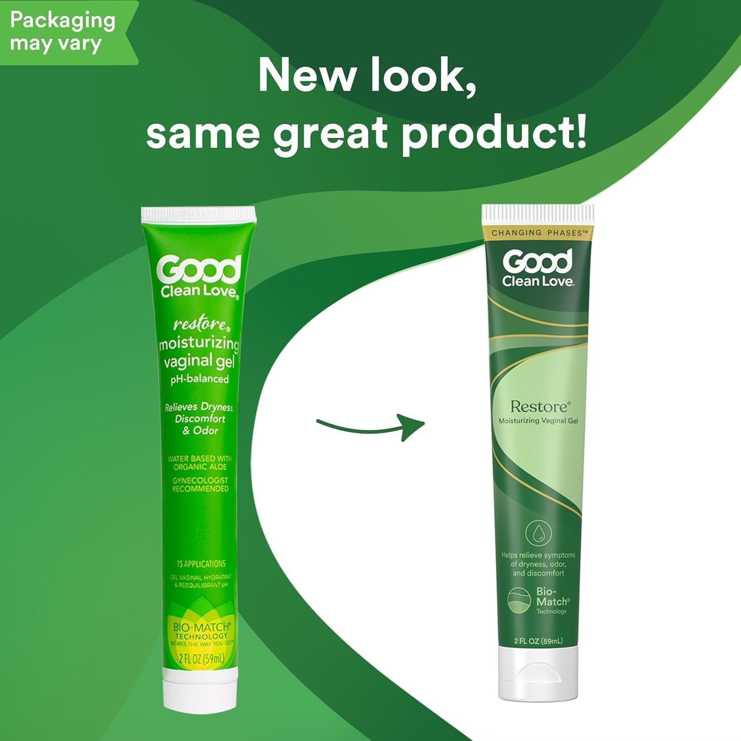 Good Clean Love Restore Moisturizing Vaginal Gel – 59ml x 2 Pack | Natural Relief for Dryness & pH Balance Support