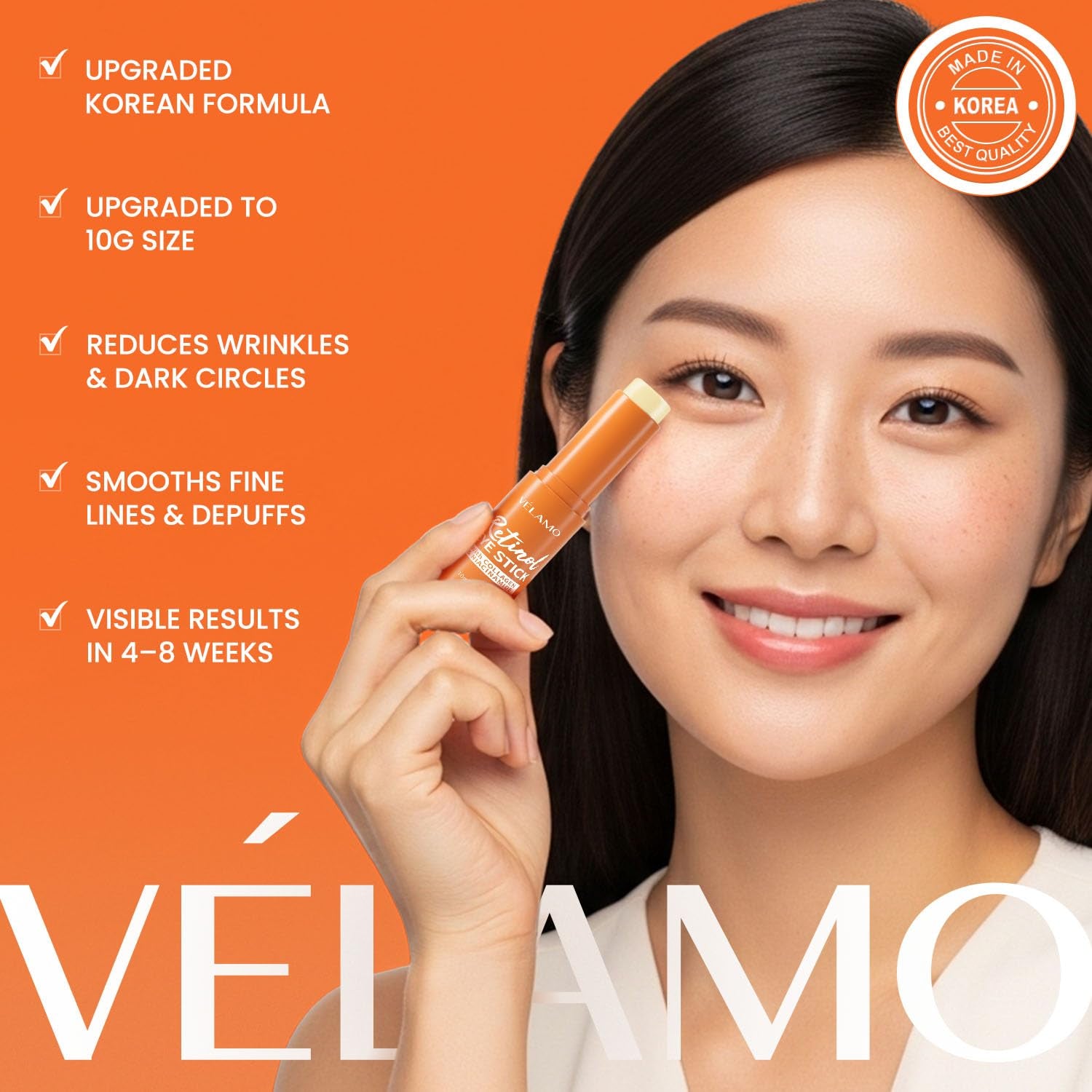 VELAMO ADVANCED Retinol Eye Stick – 10g | 8-in-1 Anti-Aging, Brightening & Firming Balm