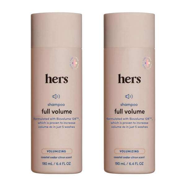 Hers Full Volume Shampoo – 190ml (2 Pack) | Volumising Care for Fine, Limp Hair