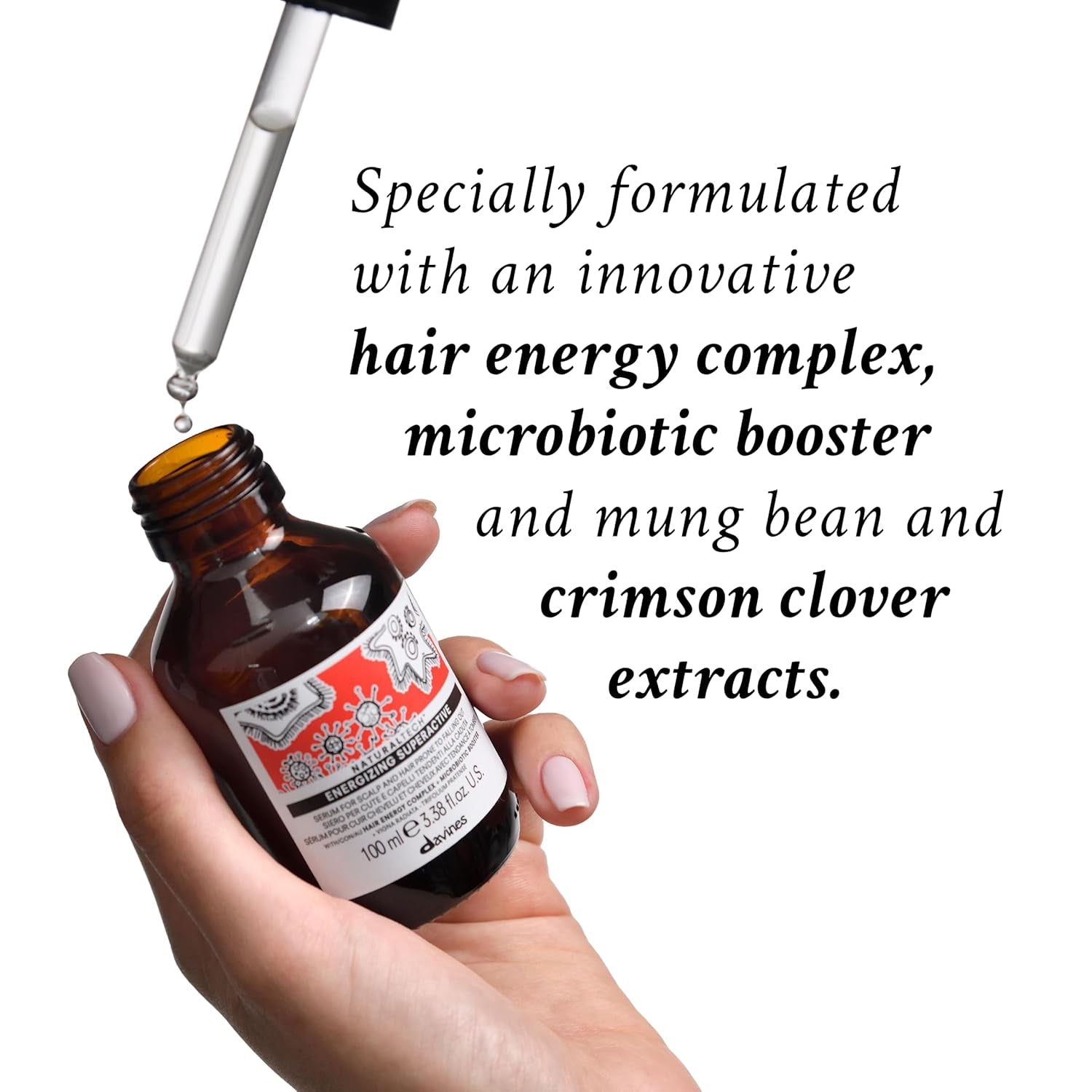 Davines Naturaltech Energizing Superactive Anytime, Stimulating & Fortifying for Thinning Hair & Hair Loss - with Caffeine Phytoceuticals - Thickening Serum, Travel Size, 3.38 Fl Oz