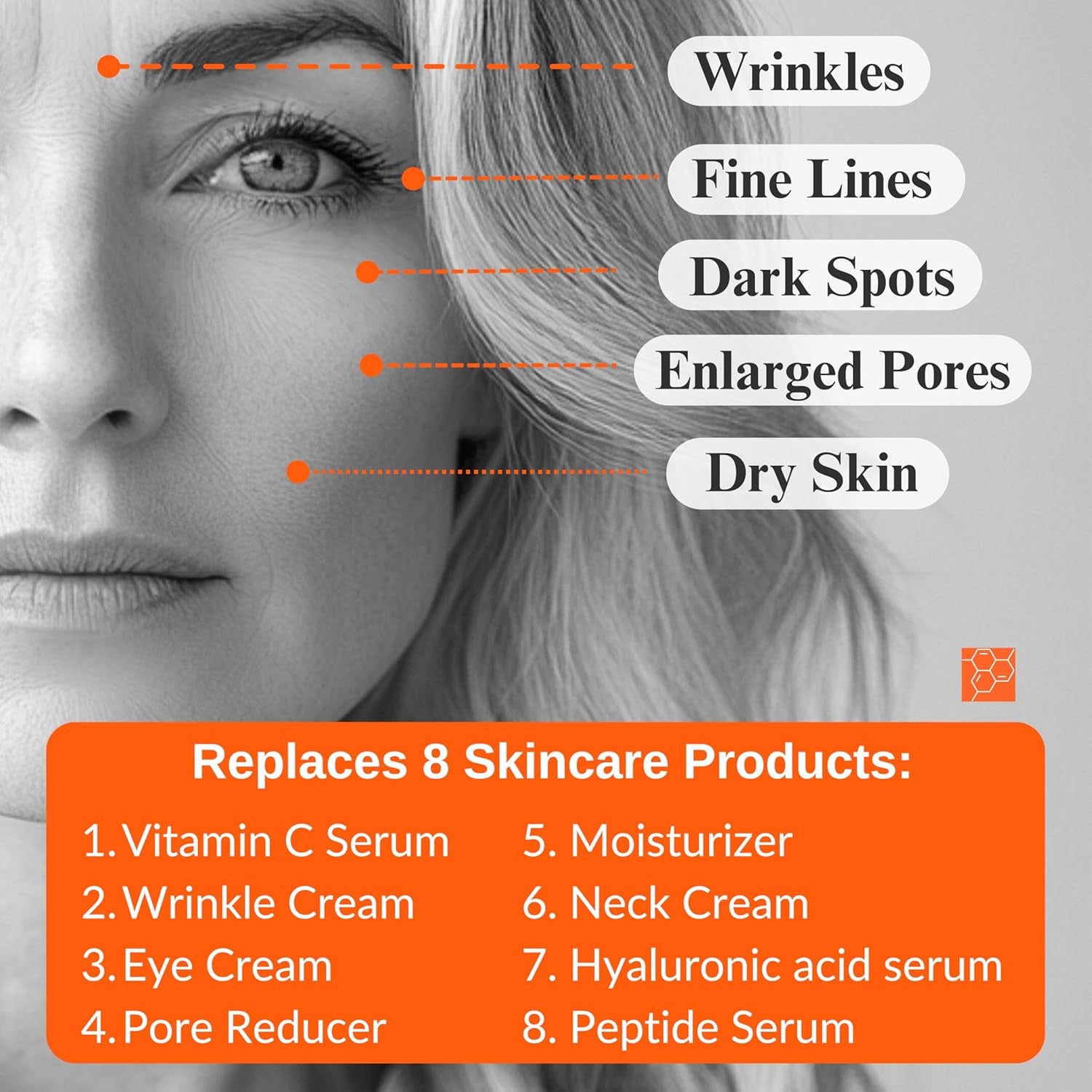 LeVaye' Vitamin C Serum+ Sculpting Repair Serum – 50ml | Brightening, Firming & Collagen-Boosting Formula