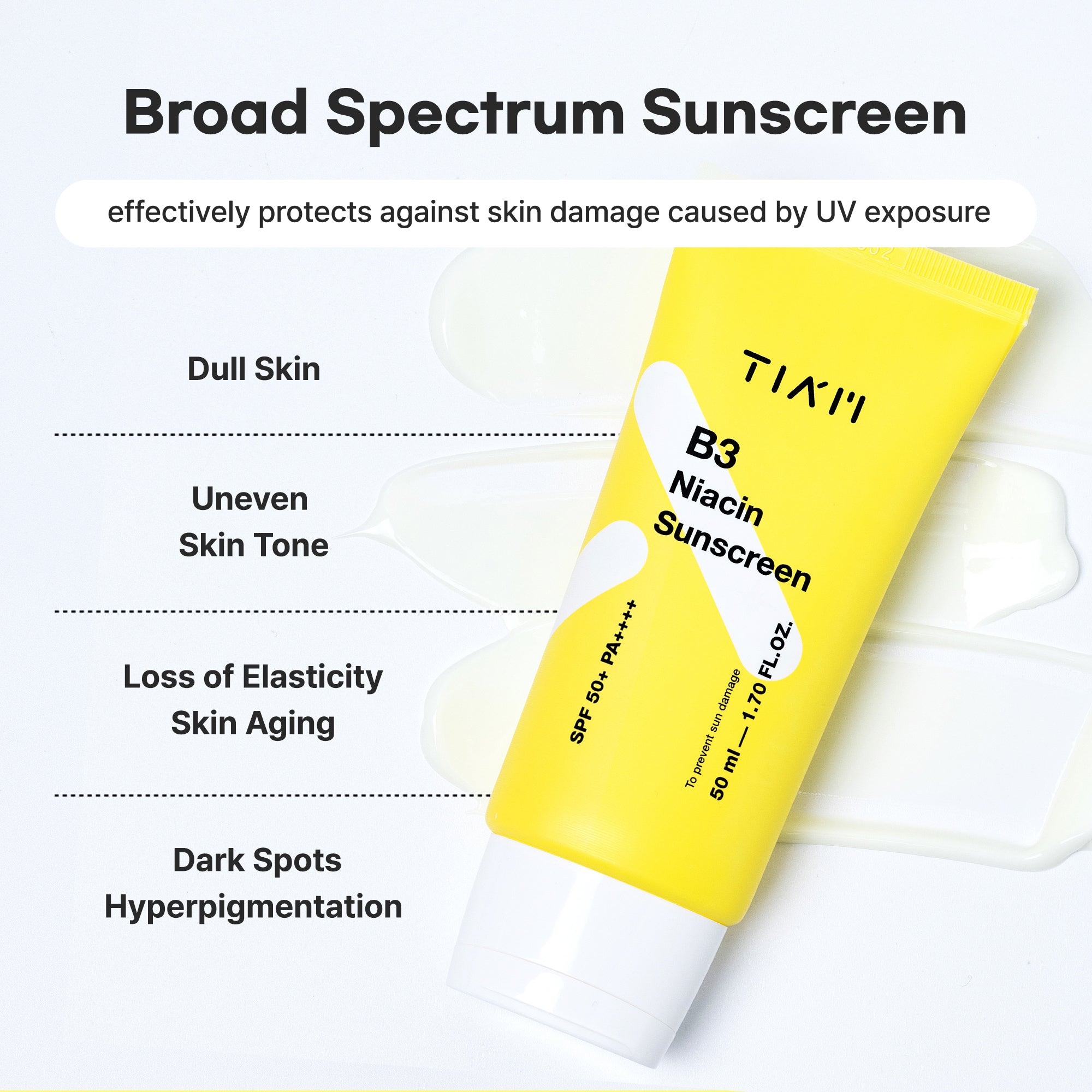 TIAM B3 Niacin Sunscreen 50ml - UV Protection and Brightening