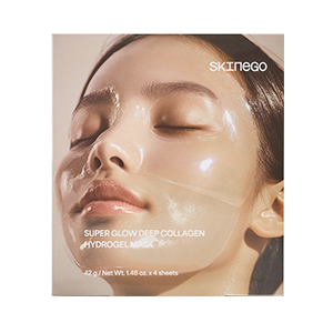 Skinego Super Glow Collagen Hydrogel Mask 4 Count - Deep Hydration Radiant Glow