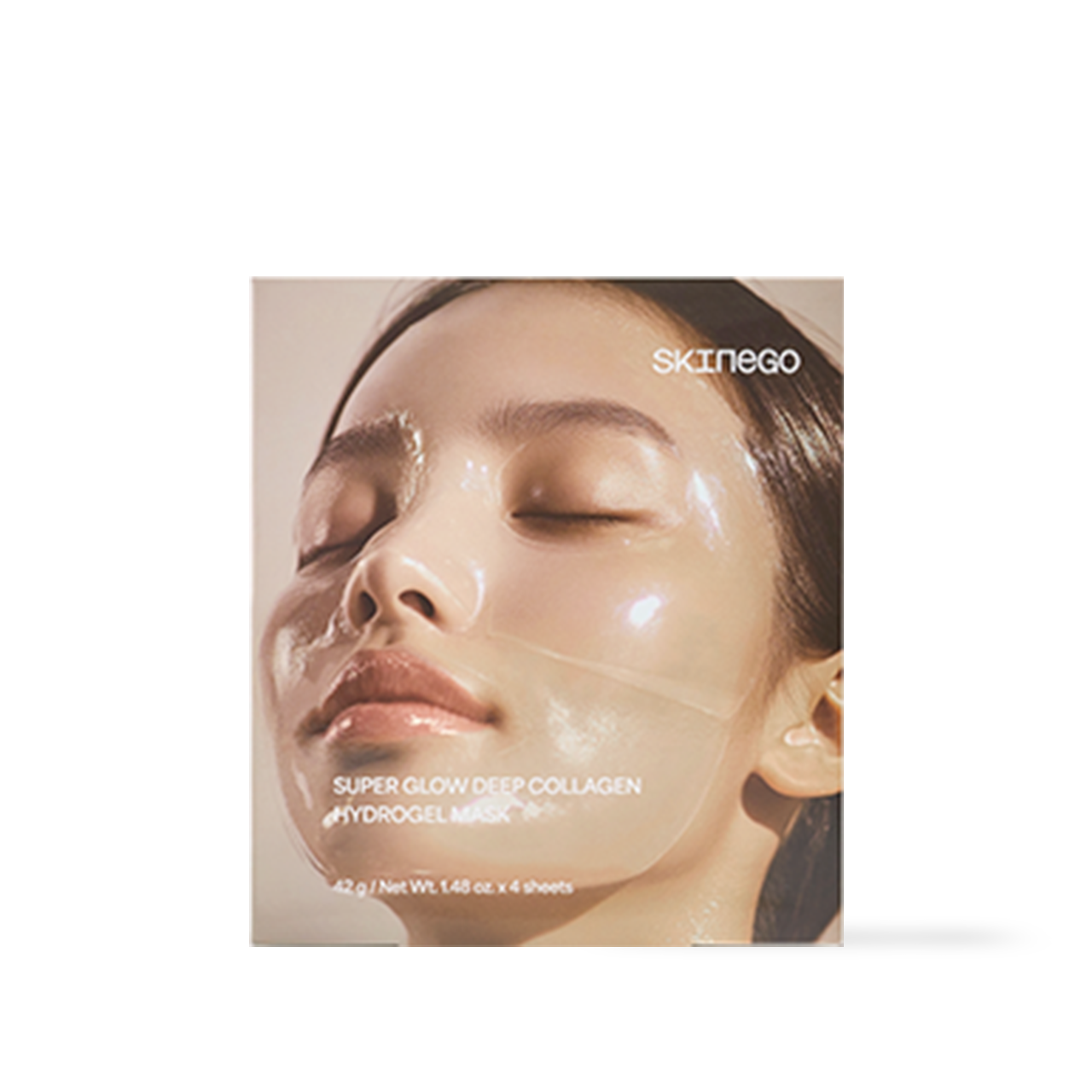 Skinego Super Glow Collagen Hydrogel Mask 4 Count - Deep Hydration Radiant Glow