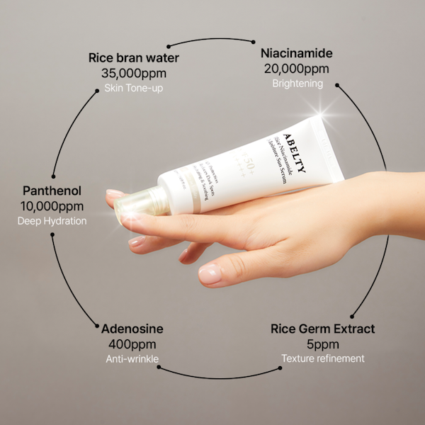 Abelty Rice Squalane Sun Serum 50ml – Radiant Glow Hydration