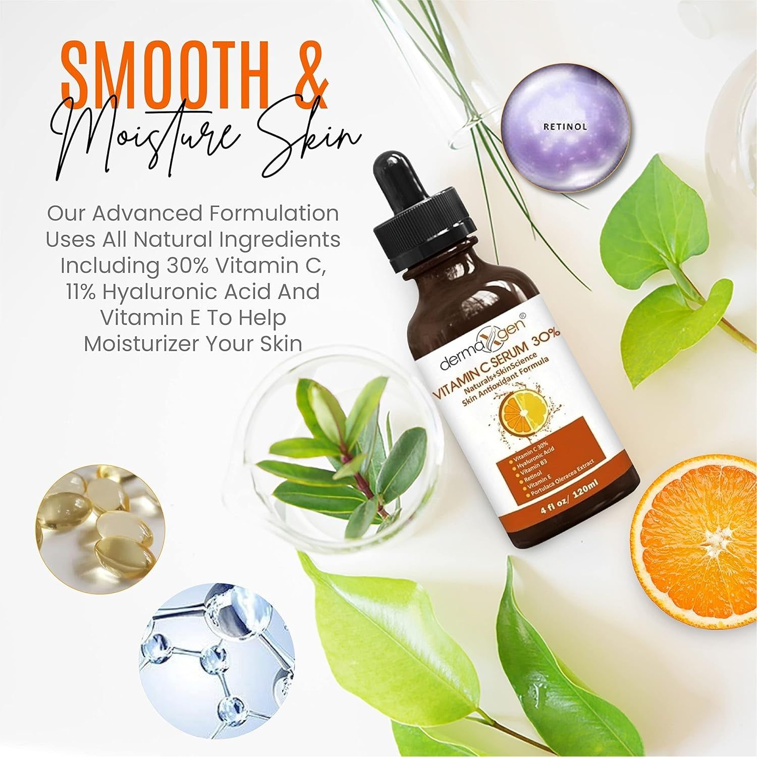 DERMAXGEN Vitamin C Serum 30% – 120ml | Brighten, Firm & Restore Radiance Naturally