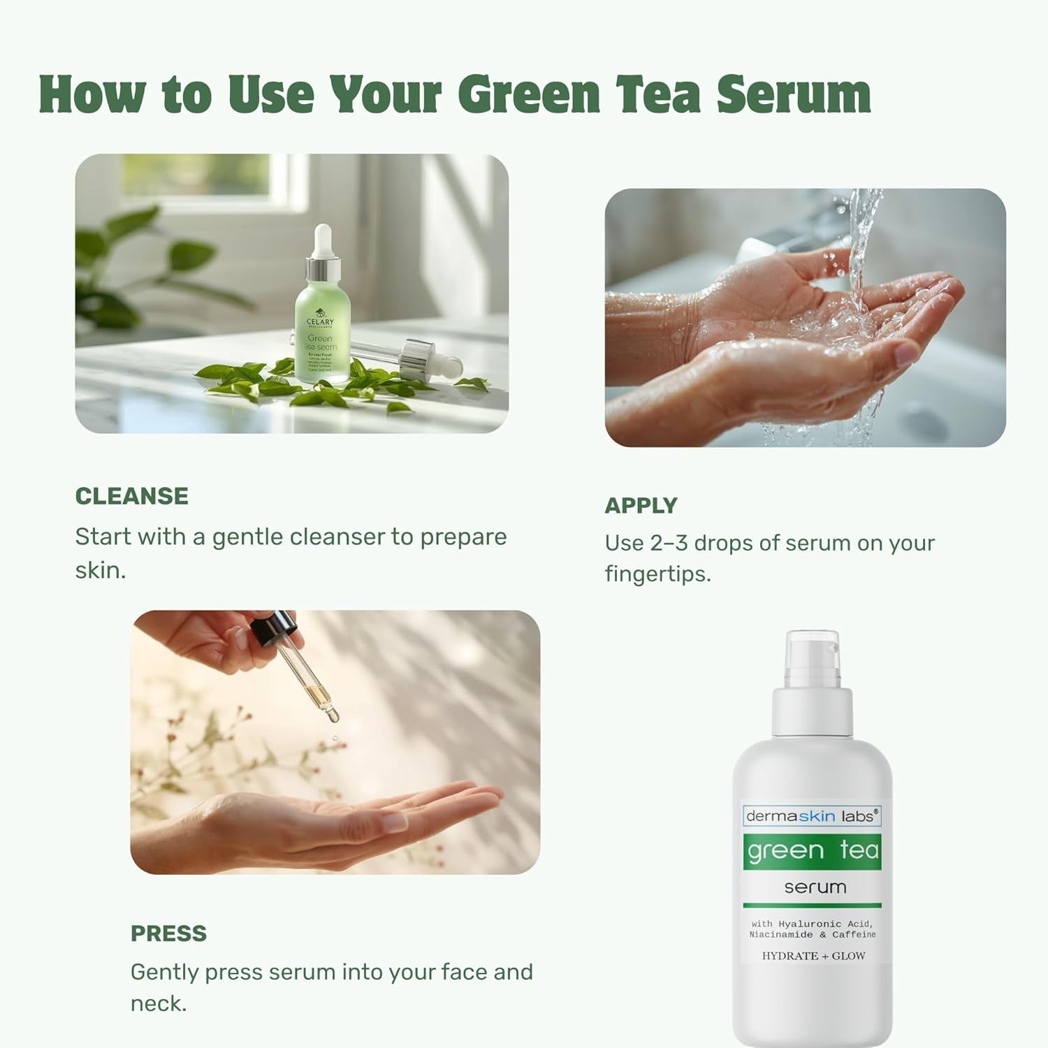 Dermaskin Labs Green Tea Serum Hydrate + Glow - 118ml