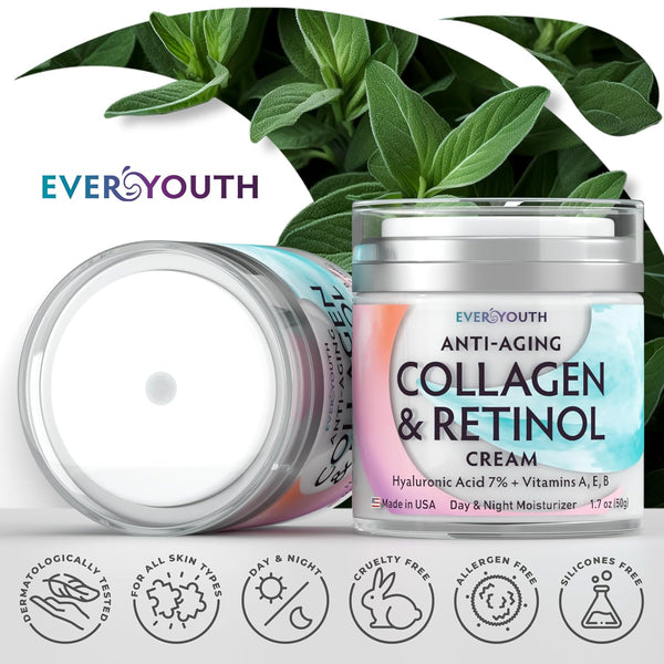EVERYOUTH Anti-Aging Collagen & Retinol Cream – 50g | Firming, Hydrating Day & Night Moisturizer