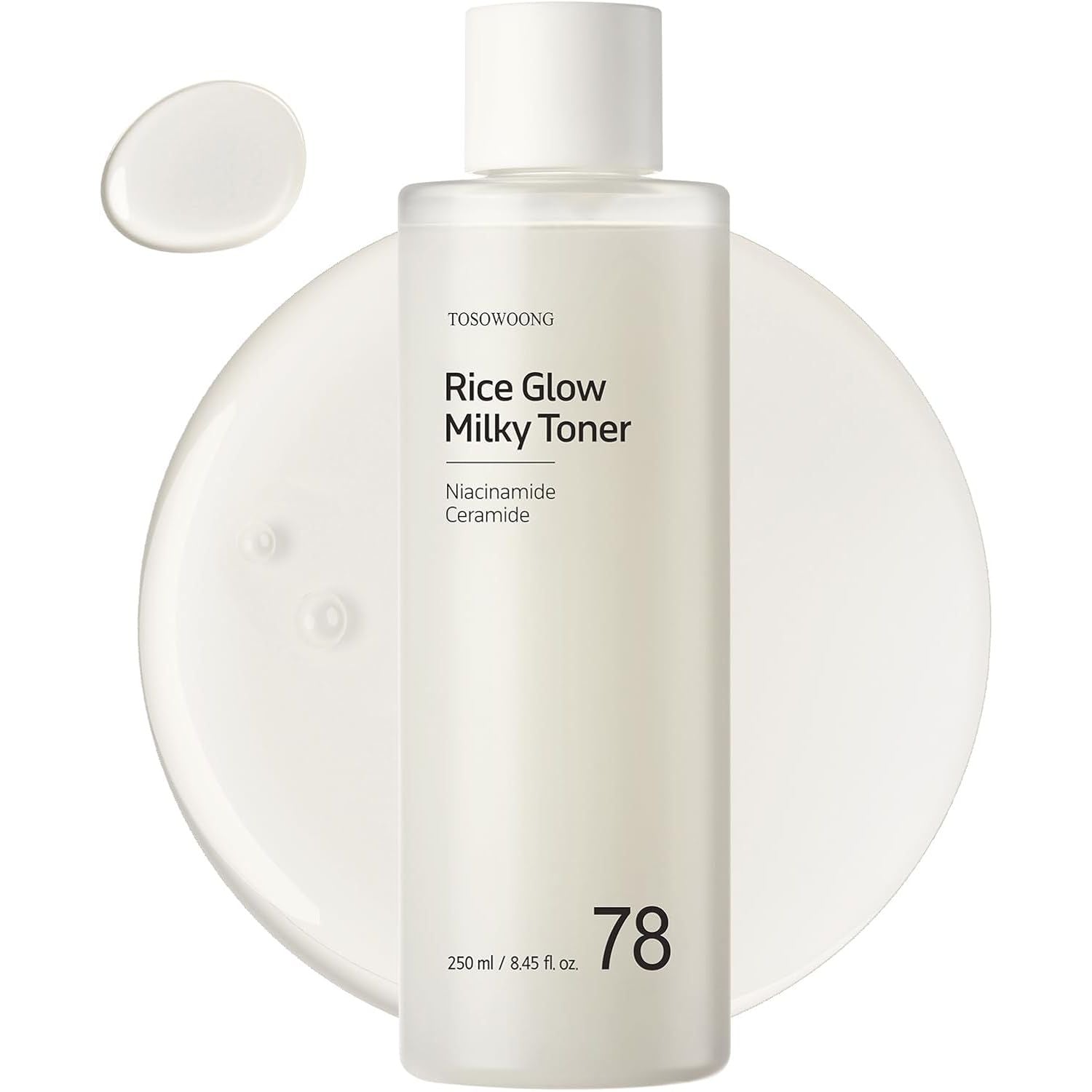Rice Glow Milky Toner with 784,000Ppm Korean Rice Water, Niacinamide, Ceramides, Panthenol, Glow, Glass Skin, Hydrating, Purifying, Fragrance-Free, Korean Skin Care, 250Ml, 8.45 Fl.Oz.