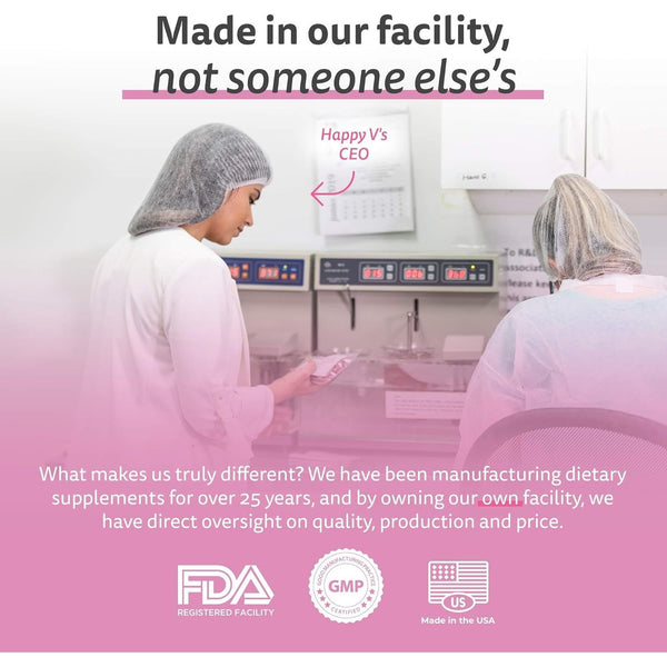 Happy V Women’s Daily D-Mannose + Cranberry – 60 Vegan Capsules