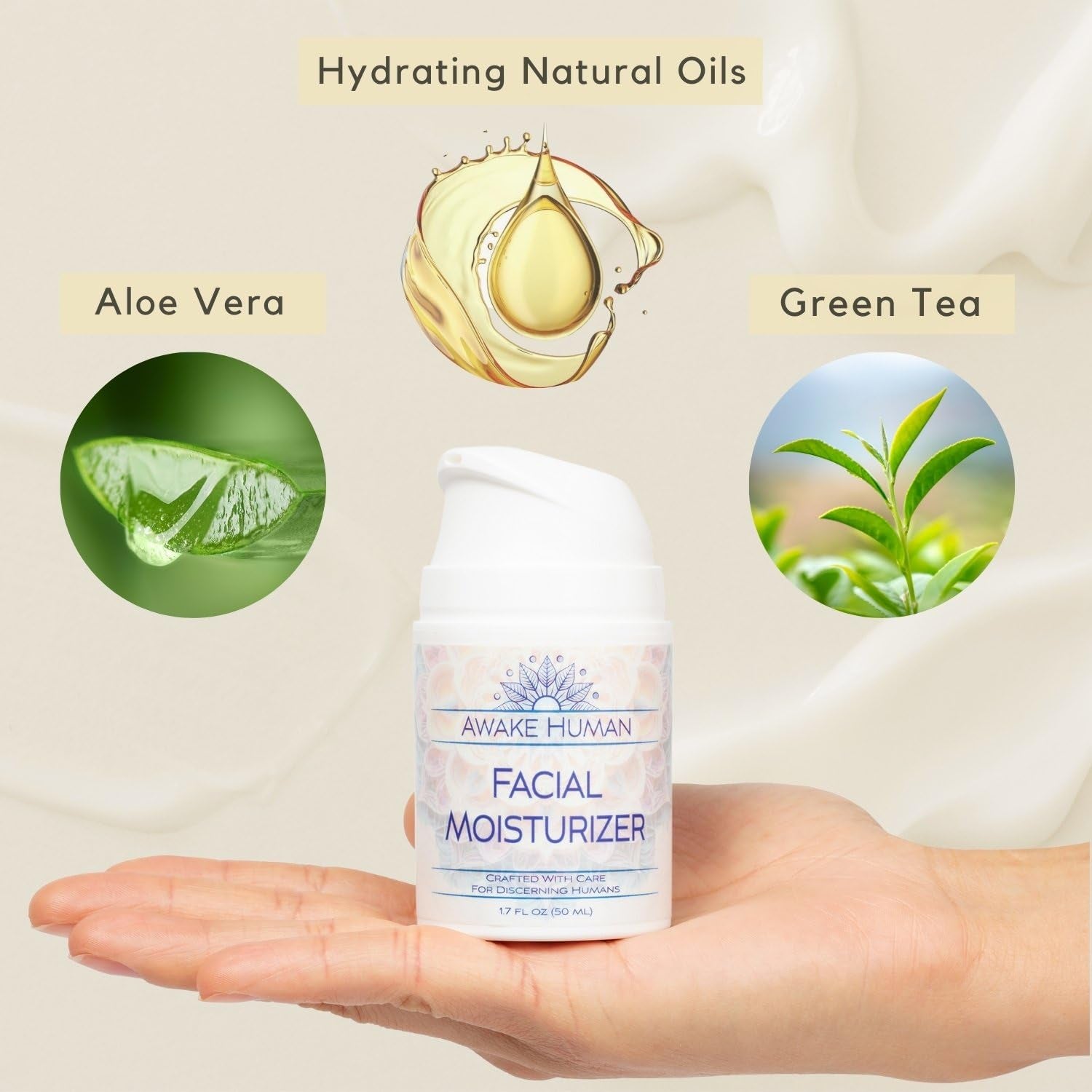 Awake Human Facial Moisturizer – 50ml | Natural Hydration for Dry & Sensitive Skin