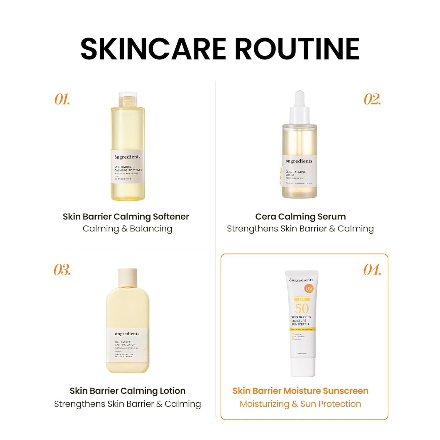 ONGREDIENTS Skin Barrier Moisture Sunscreen – 50ml | SPF 50, Hydrating & Glow-Boosting