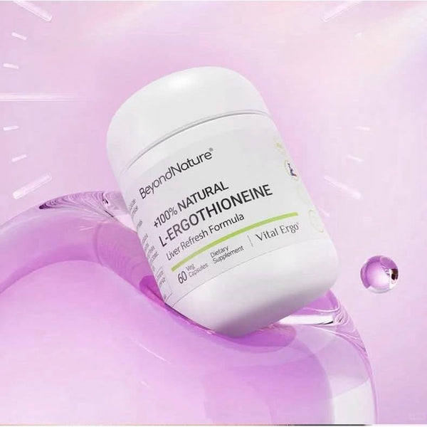 BEYOND NATURE +100% Natural L-Ergothioneine Liver Refresh Formula – 60 Capsules | Advanced Antioxidant Detox with Milk Thistle, Glutathione & Curcumin