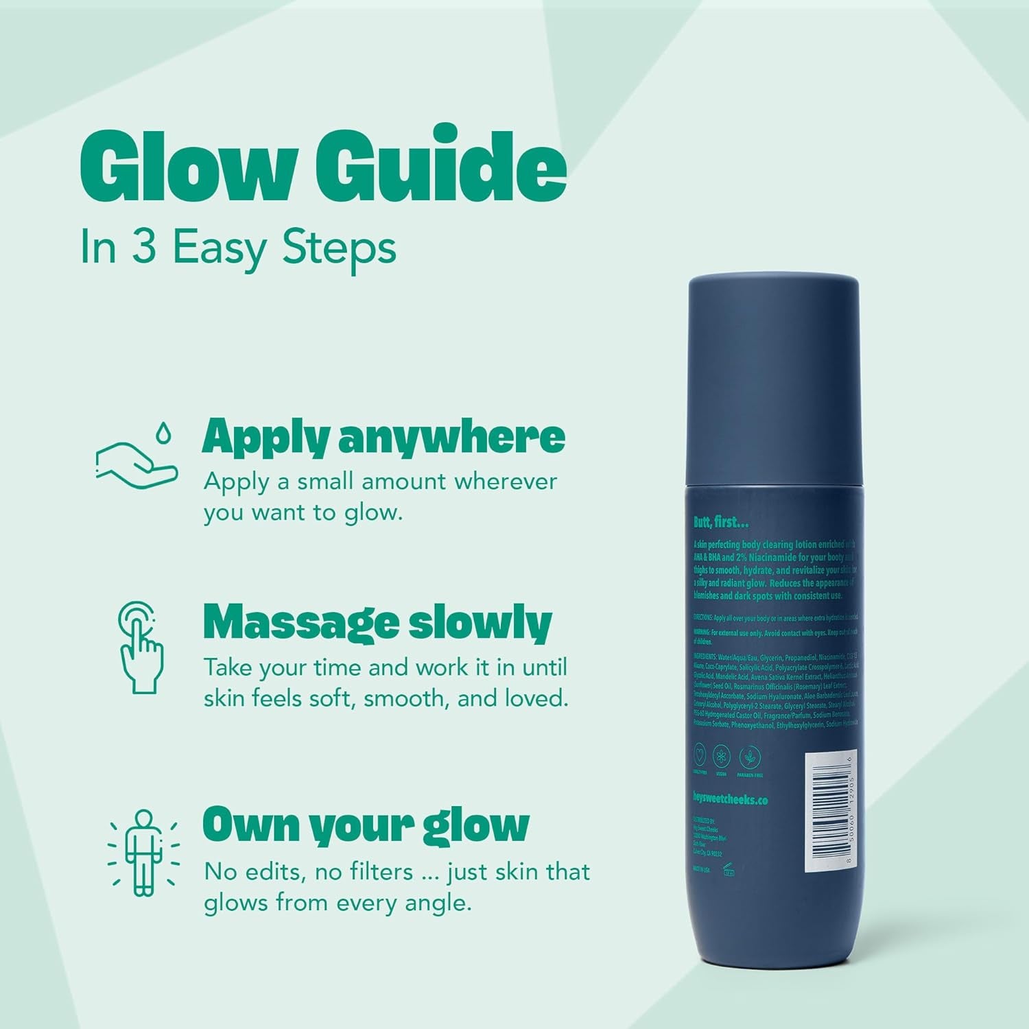 HEY SWEET CHEEKS It's Glowtime Skin Perfecting Body-Clearing Serum - 200ml 