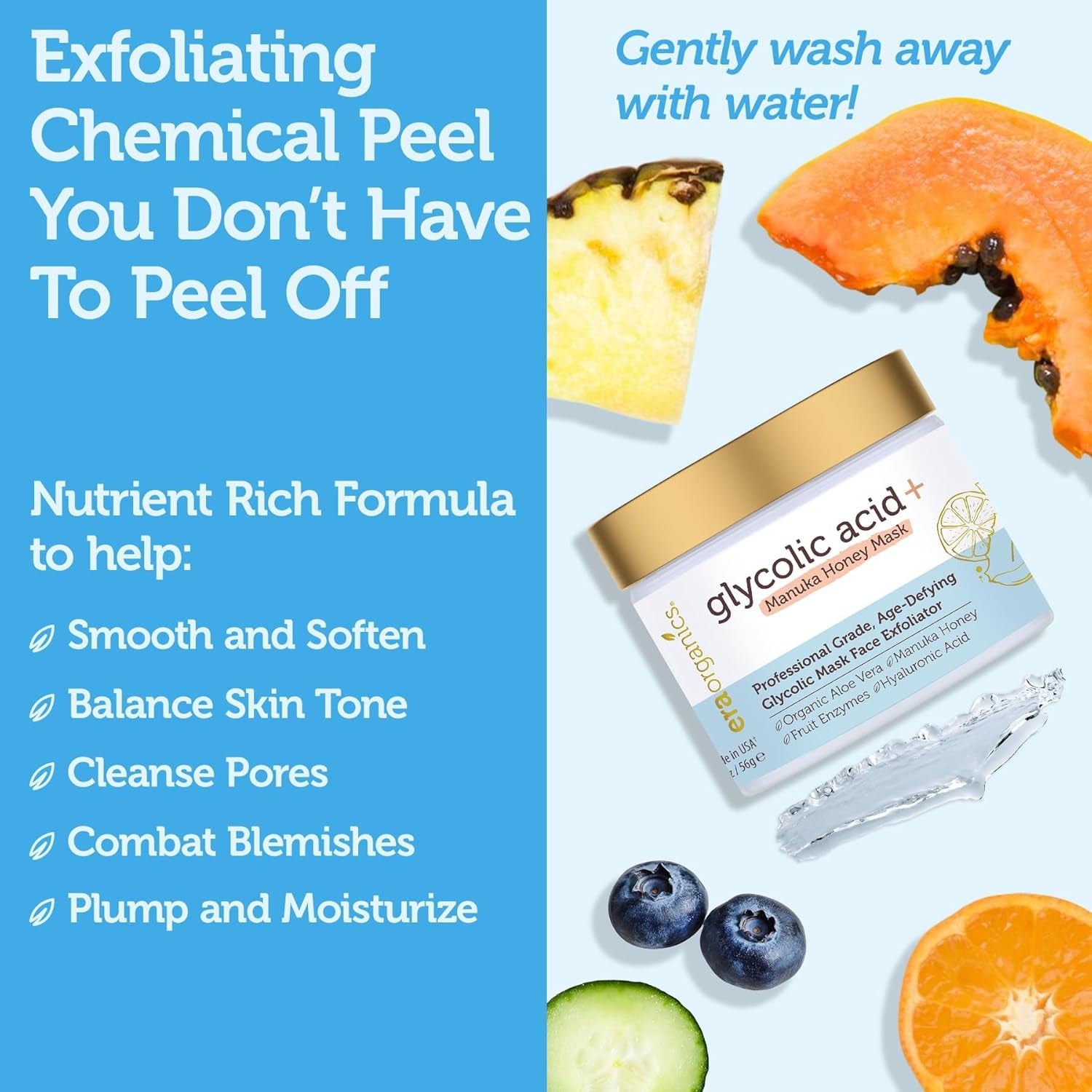 Era Organics Glycolic Acid + Manuka Honey Mask - 56g