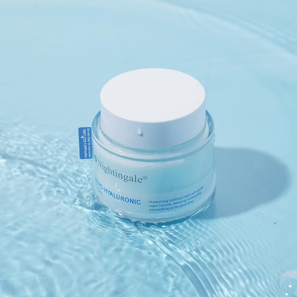Ecto-Hyaluronic Cream with 8 Layer Hyaluronic Acid, Ectoin, Daily Face Moisturizer for Dry Skin, Fragrance Free, Hypoallergenic, Allergen Free, Cruelty Free, Vegan, Korean Skin Care