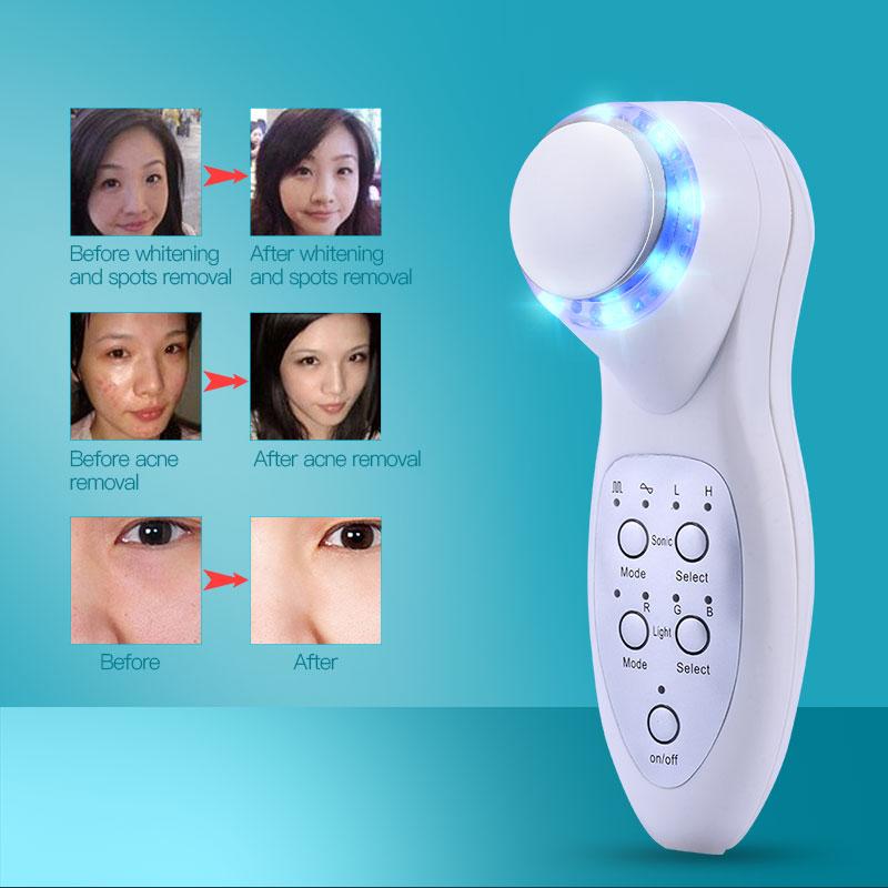 Portable 7-Color LED Photon Facial Spa Device – Ultrasonic Deep Cleaning & Skin Rejuvenation