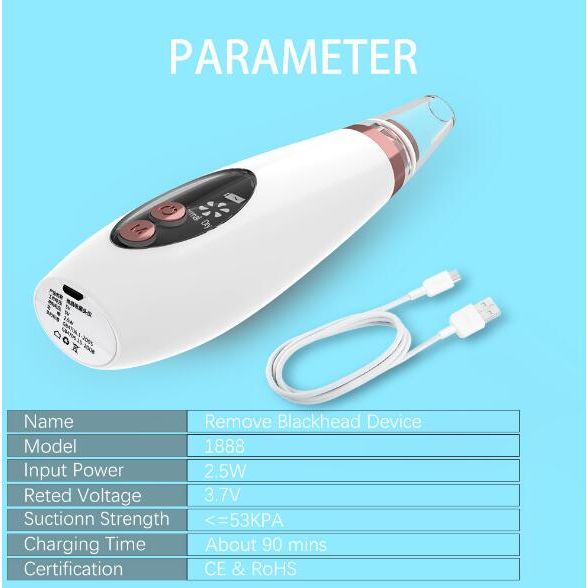 6-in-1 Electric Blackhead Remover Vacuum – Rechargeable Pore Cleanser & Acne Extractor Facial Cleaning Tool