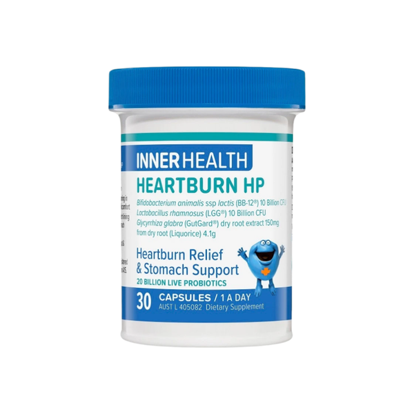 INNER HEALTH Heartburn HP - 30 Capsules | Heartburn Relief & Stomach Support