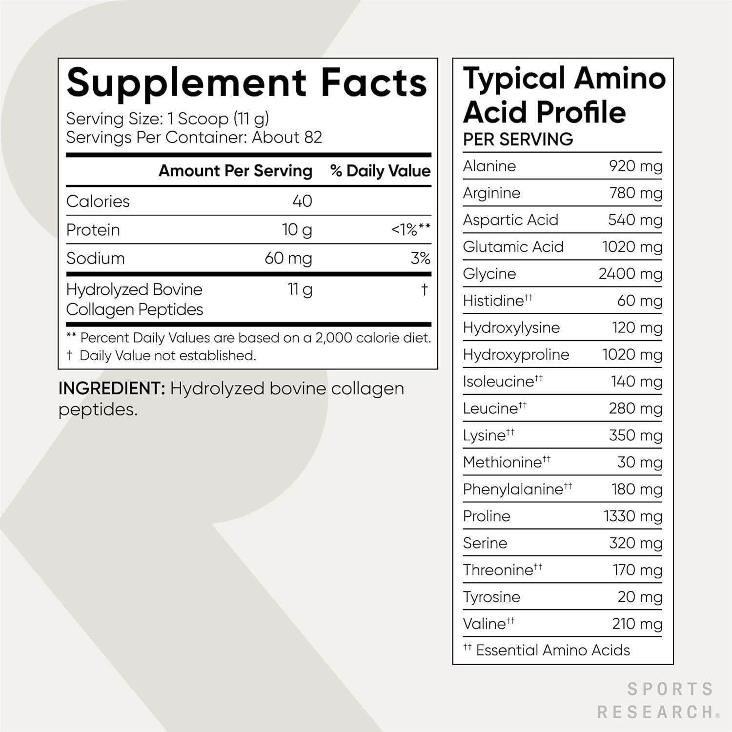 Collagen Peptides - Hydrolyzed Type 1 & 3 Collagen Powder Protein Supplement for Healthy Skin, Nails, & Joints - Easy Mixing Vital Nutrients & Proteins, Collagen for Women & Men