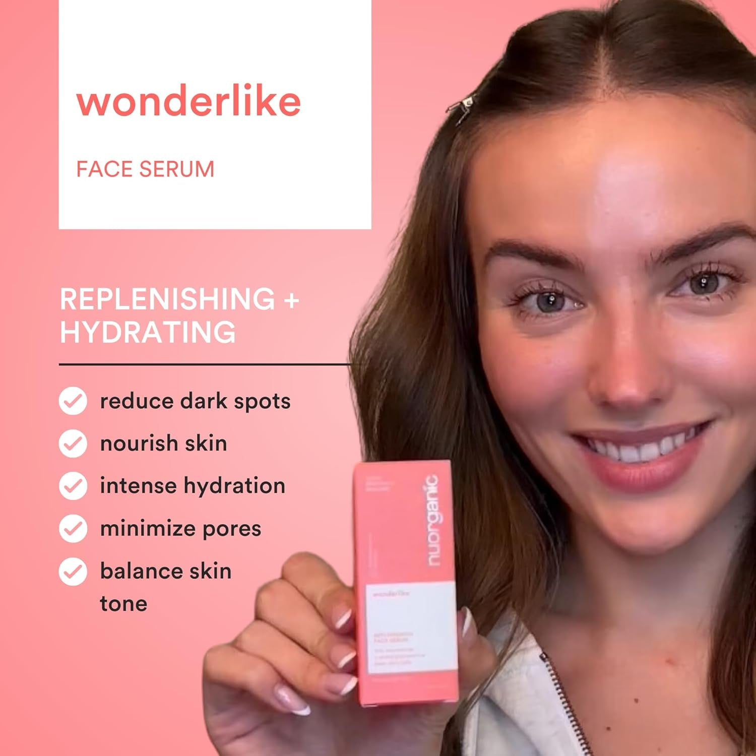 NuOrganic Wonderlike Replenishing Face Serum – 30ml | Niacinamide-Powered Hydration & Brightening for Radiant Skin