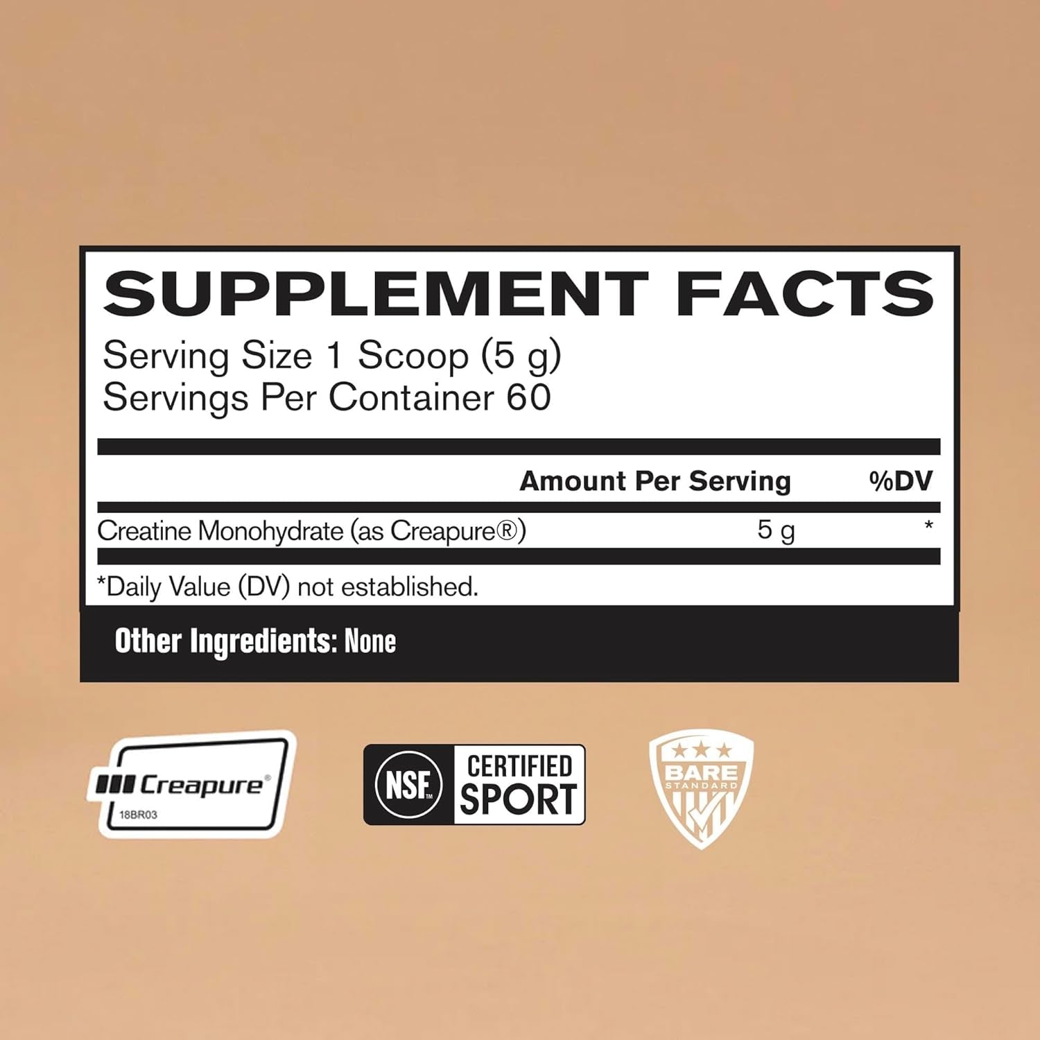 BARE PERFORMANCE NUTRITION Pure Creatine Monohydrate – 300g (60 Servings) | Creapure® | Unflavored Muscle-Building Powder