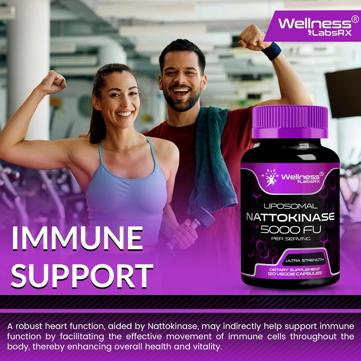 WELLNESS LABSRX Liposomal Nattokinase 5,000 FU - 120 Capsules