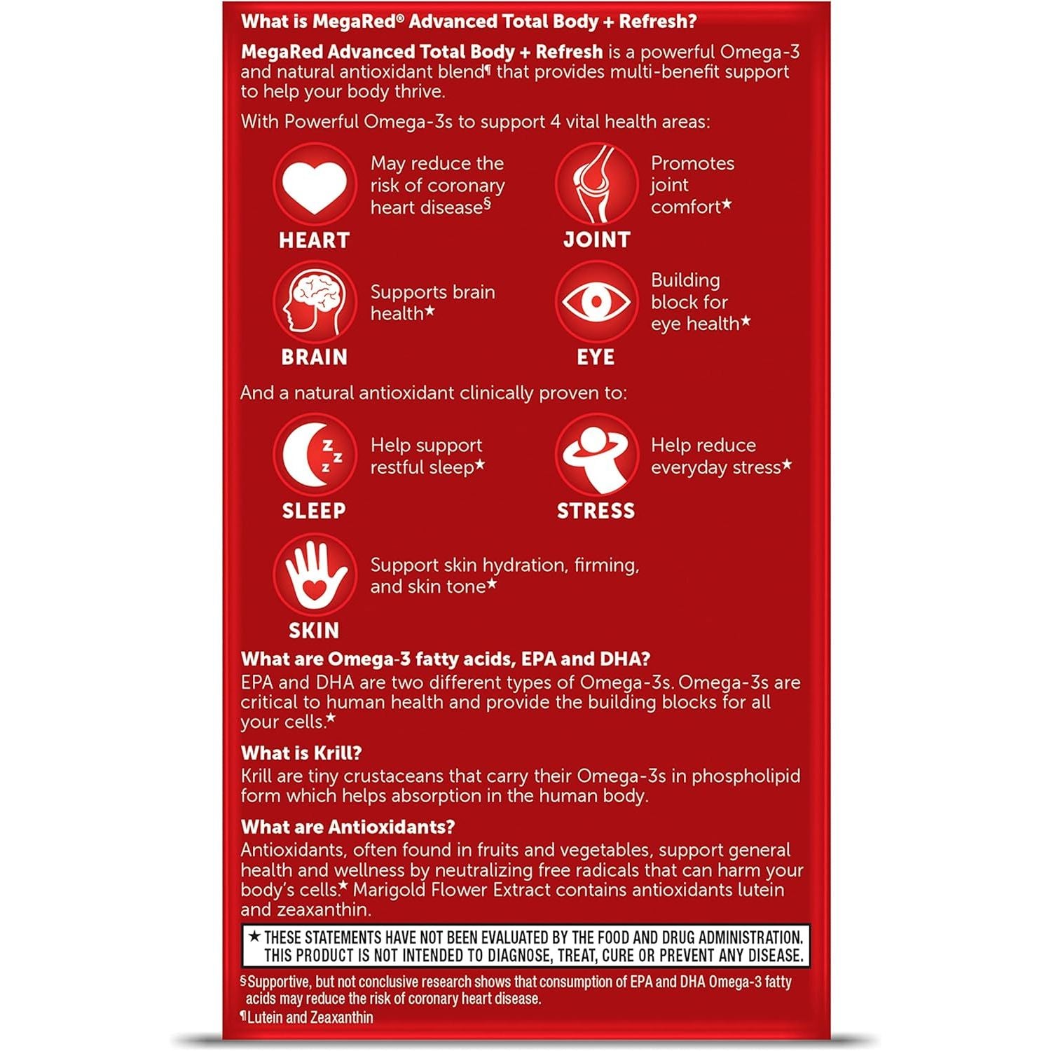 Omega-3 Blend Total Body + Refresh 500Mg Softgels, (65 Count in a Bottle), Easily Absorbed Krill Oil, to Support Your Heart, Joints, Brain & Eyes