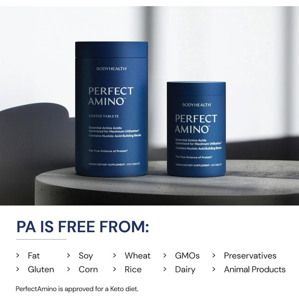 BodyHealth Perfect Amino™ Coated Tablets – 300 Tablets | Muscle Recovery, Strength & Fast-Absorbing Protein