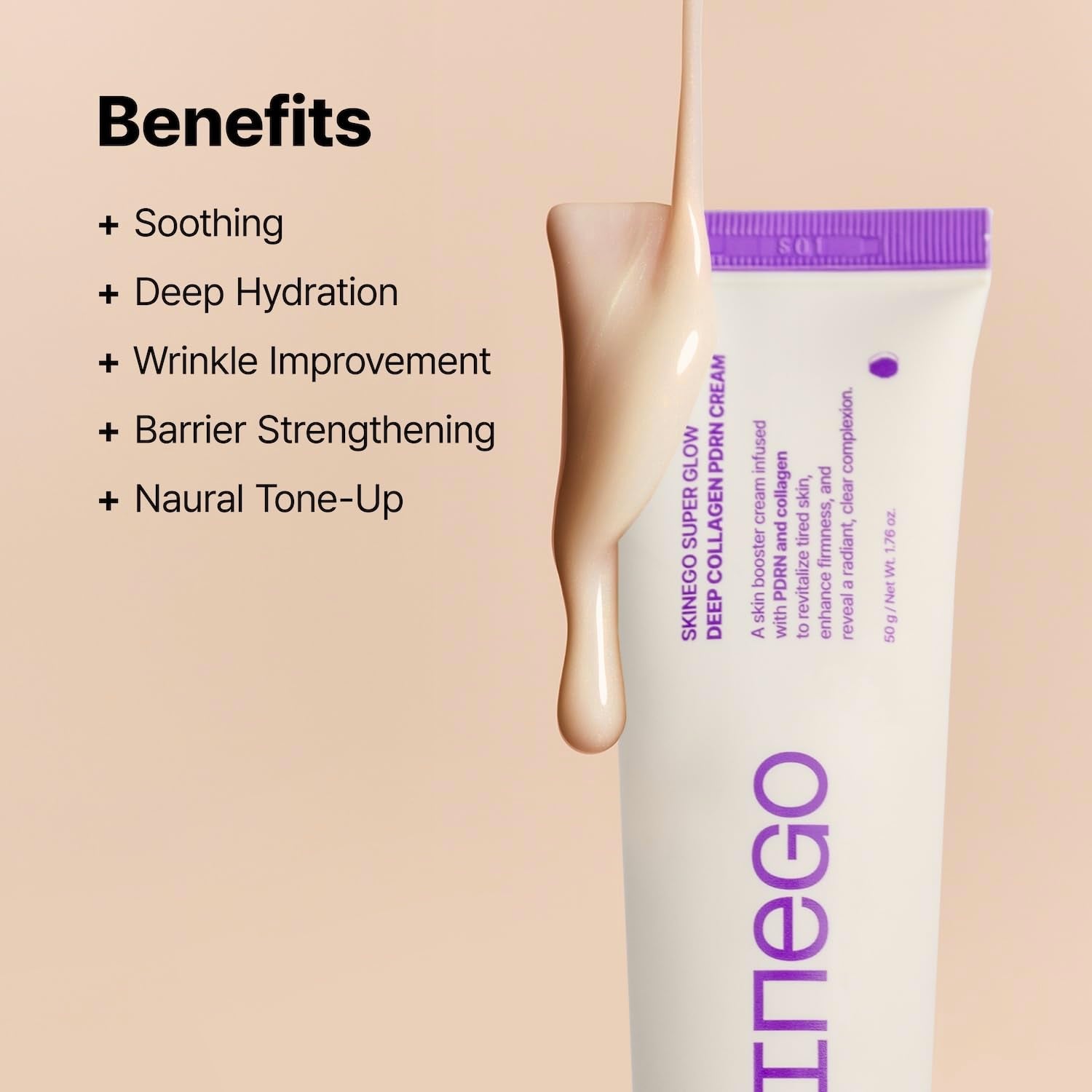 SKINEGO Super Glow Deep Collagen PDRN Cream – 50g | Intensive Skin Repair & Firming