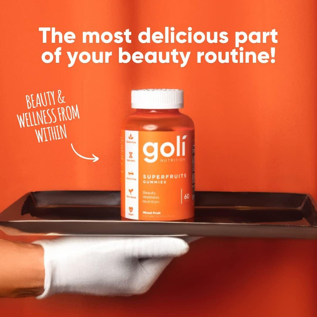 Goli Superfruits Gummies – 60 Gummies | Skin, Collagen & Immune Support with Antioxidants & Vitamin C