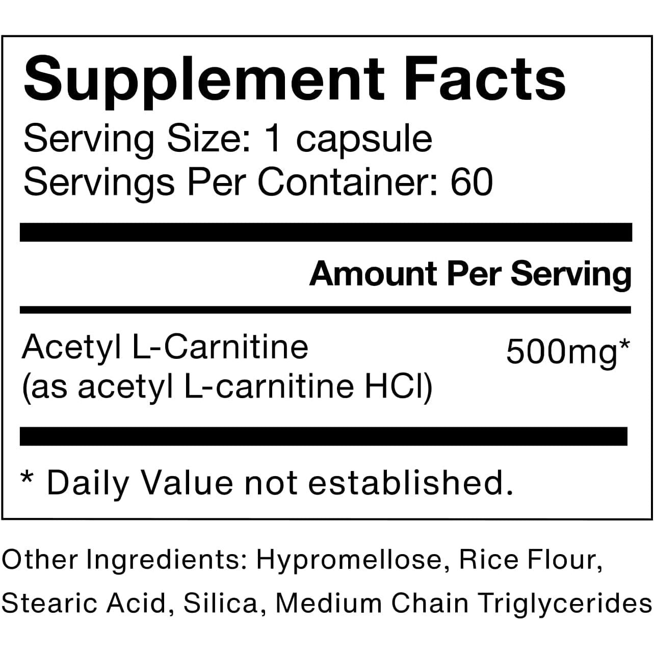 Momentous Acetyl-L-Carnitine – 60 Servings | Cognitive & Cellular Energy Support Supplement