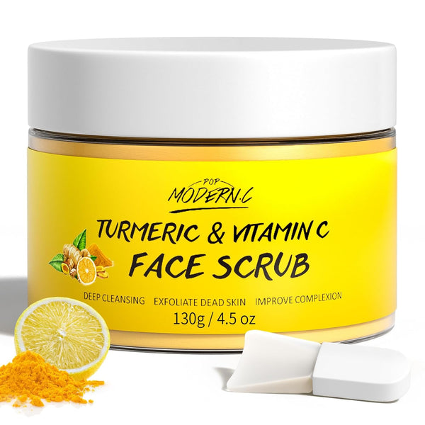 POP MODERN.C Turmeric & Vitamin C Face Scrub – 130g | Brightening, Exfoliating & Pore Cleansing
