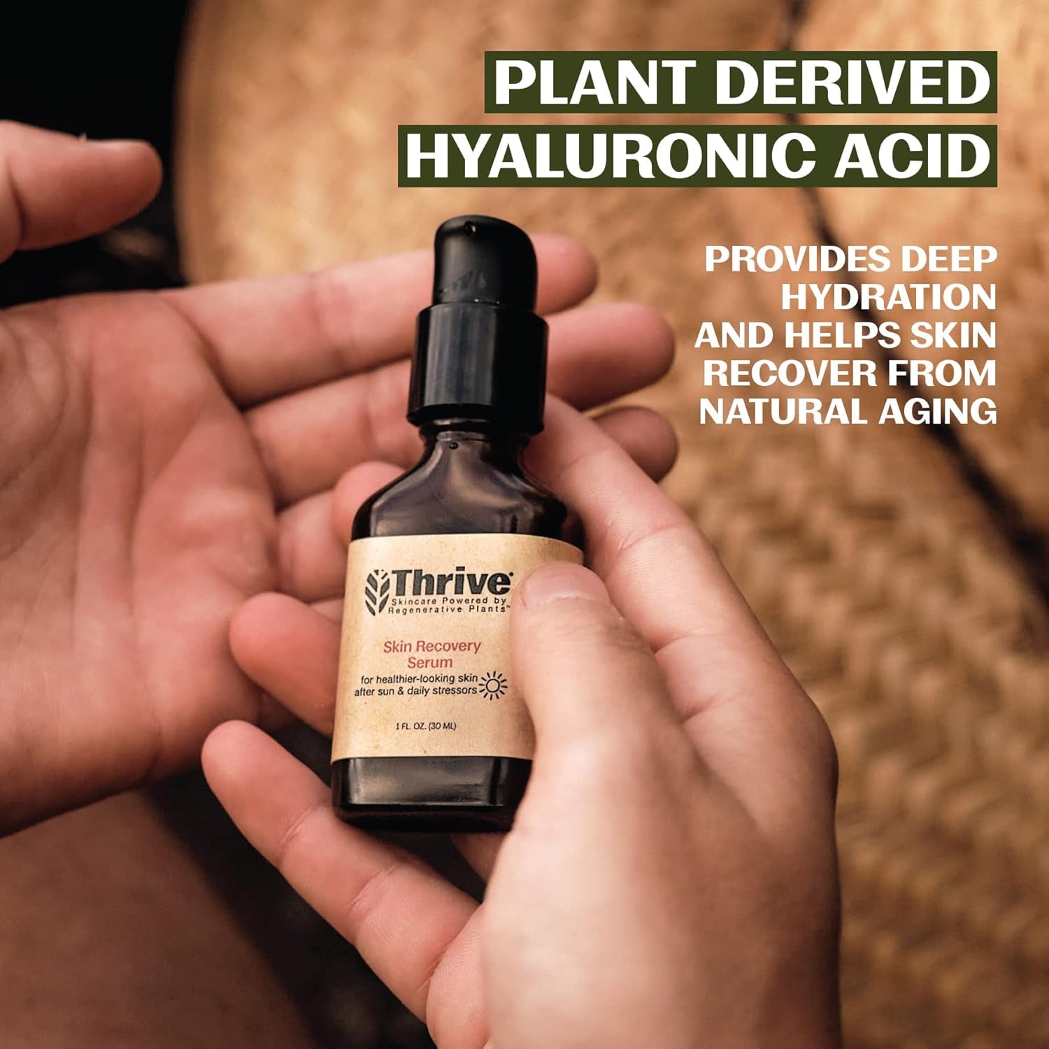 Thrive Skin Recovery Serum – 30ml | Natural Anti-Aging Serum with Bakuchiol & Hyaluronic Acid