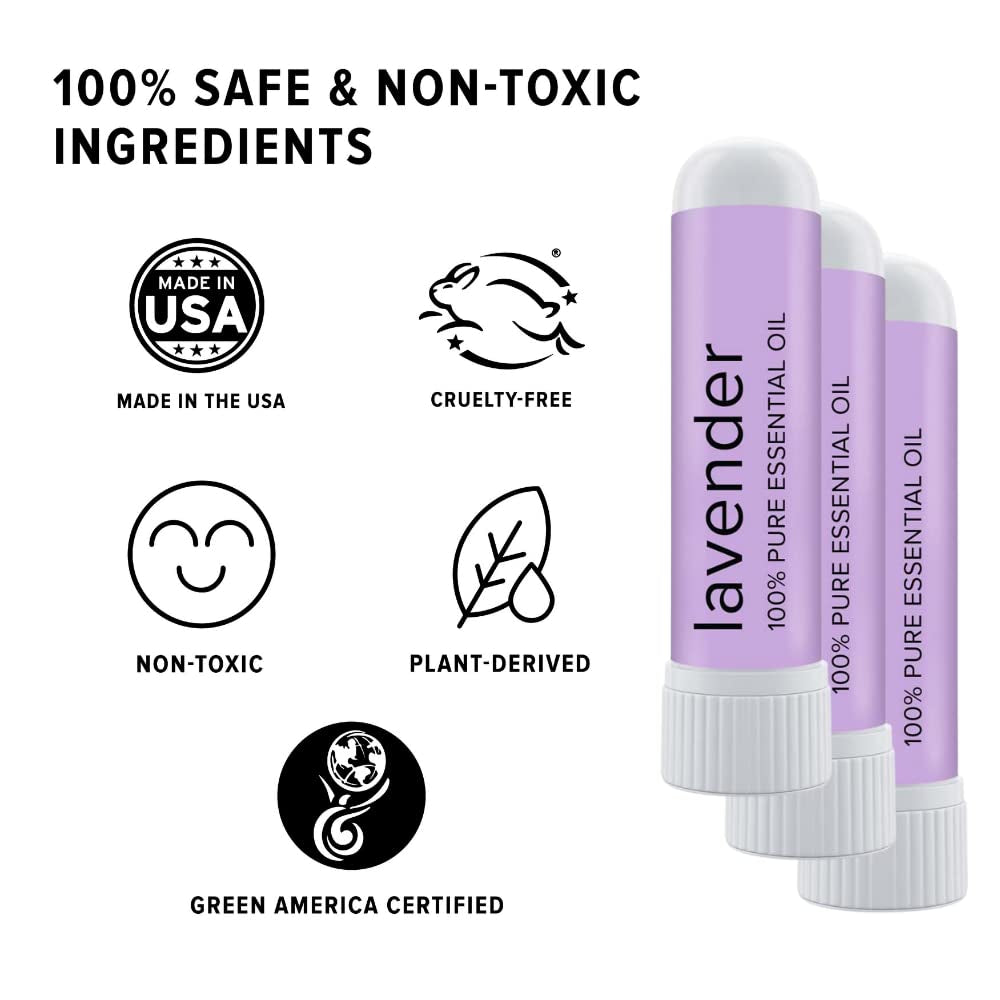 MOXE Lavender 100% Pure Essential Oil Inhalers – 3 Vapor Sticks | On-the-Go Stress Relief & Aromatherapy