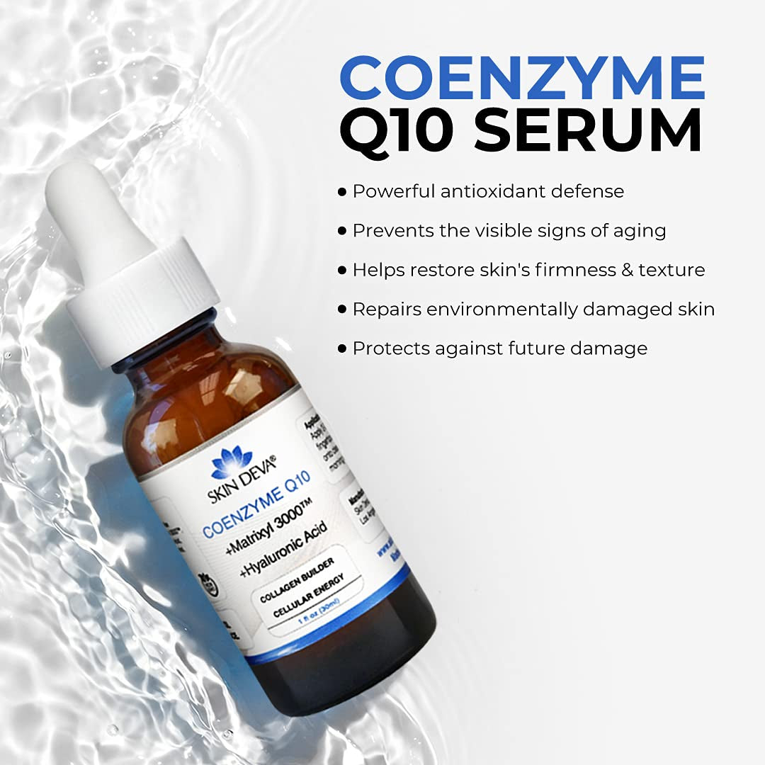SKIN DEVA COENZYME Q10 + Matrixyl 3000™ + Hyaluronic Acid – 30ml | Anti-Aging & Hydrating Serum for Radiant, Youthful Skin