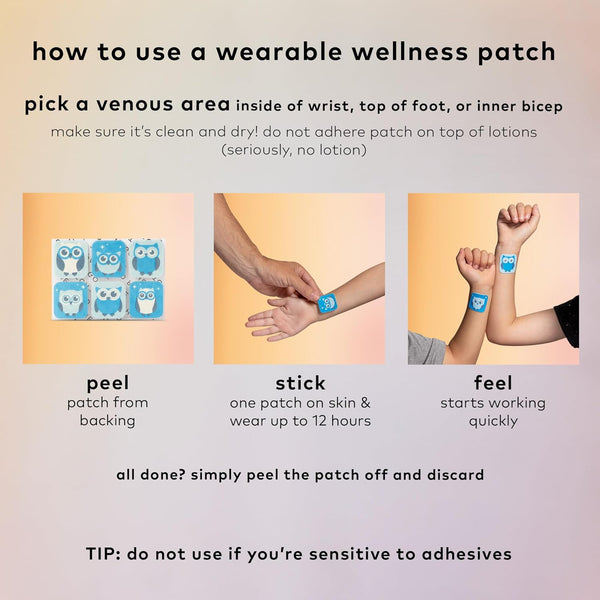 The Good Patch Nite Owl – 12 Patches | Natural Sleep Patch for Kids with Tart Cherry, Chamomile & Skullcap