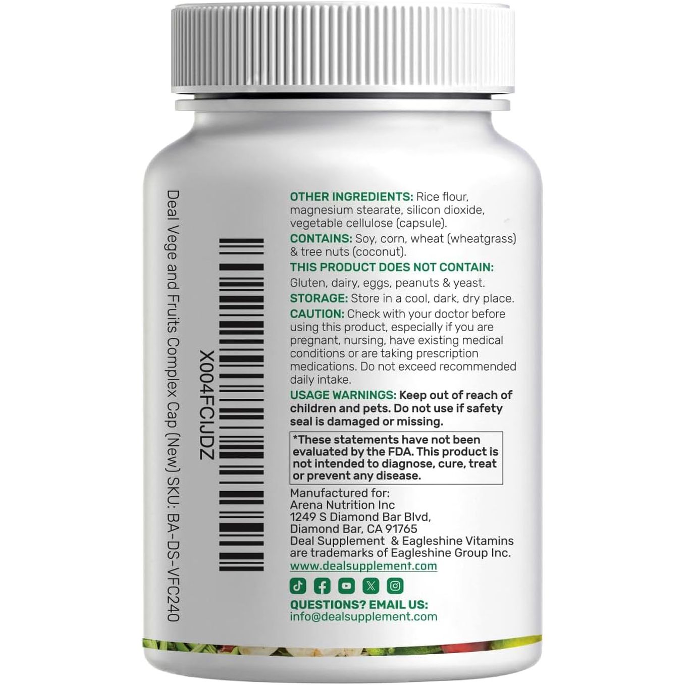 Nature’S Fruits & Veggies Supplement, 240 Veggie Capsules – 80 Whole Food Superfoods for Daily Balance – 40 Fruits with 40 Vegetables and Greens – Non-Gmo, Gluten Free