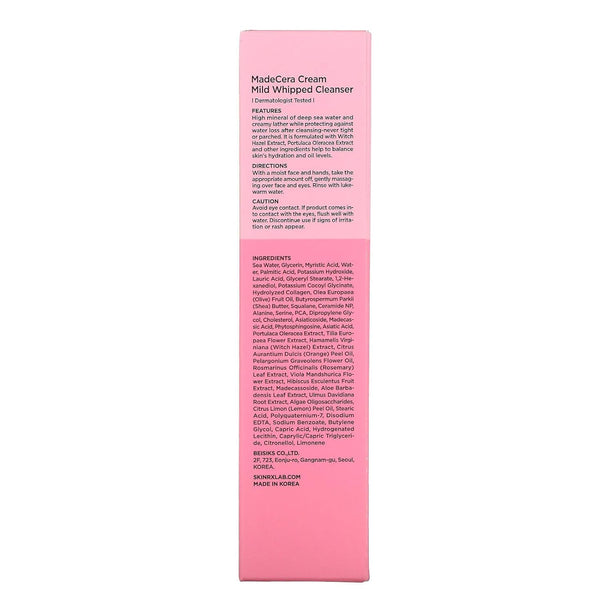BEISIKS SKINRxLAB MadeCera Cream Mild Whipped Cleanser – 100ml | Hydrating, Pore-Tightening Daily Face Wash