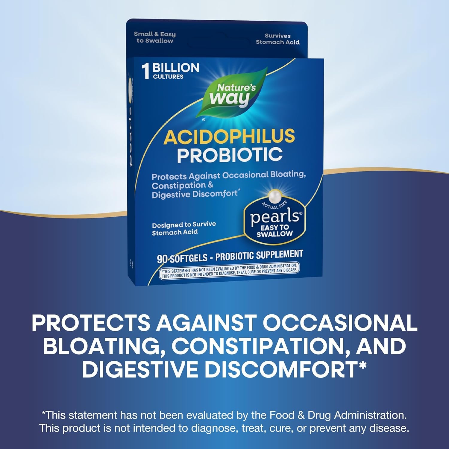 Nature's Way Acidophilus Probiotic Pearls – 90 Softgels | Digestive & Immune Support