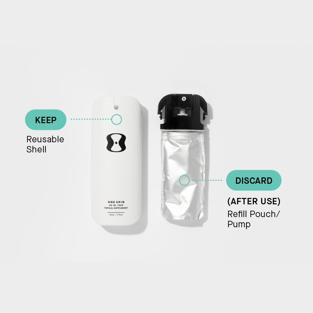 OneSkin OS-01 FACE Peptide Topical Supplement - 50ml, with Refill Pouch